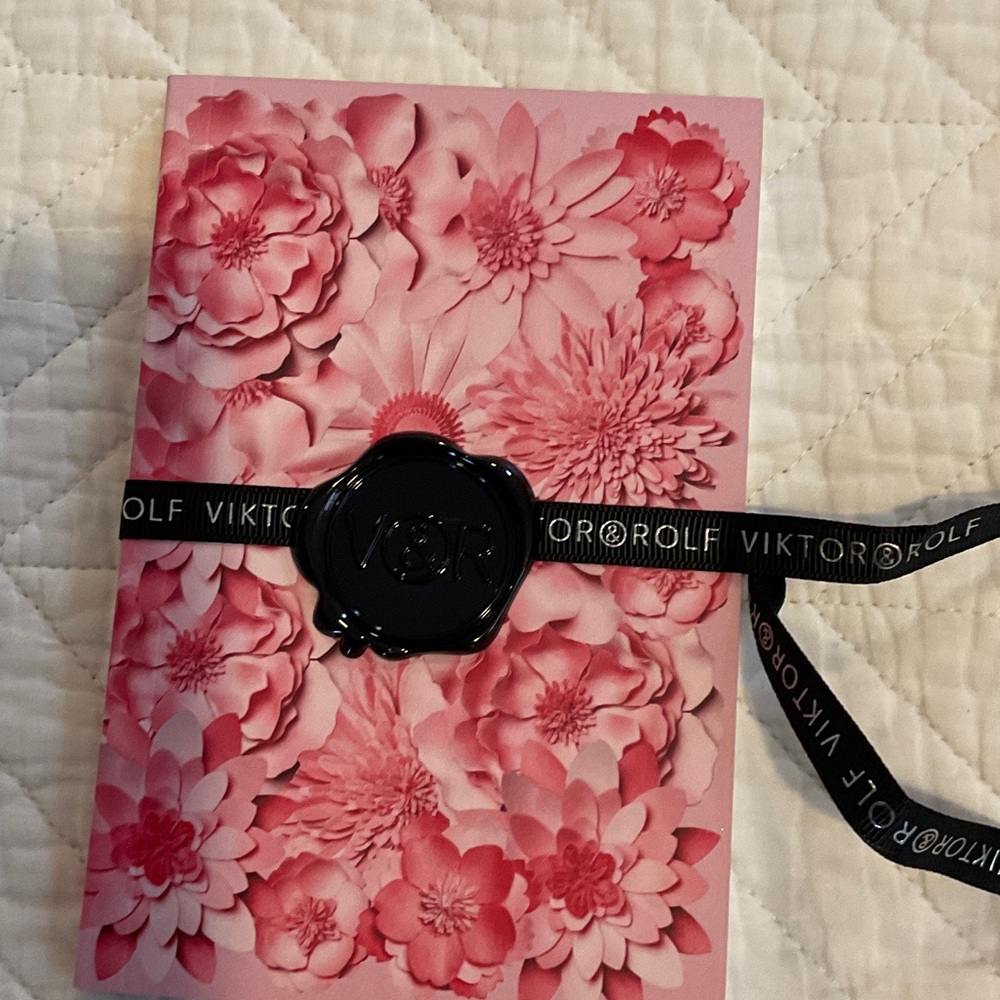 Viktor & Rolf Pink Floral notebook Accessory with Black Ribbon